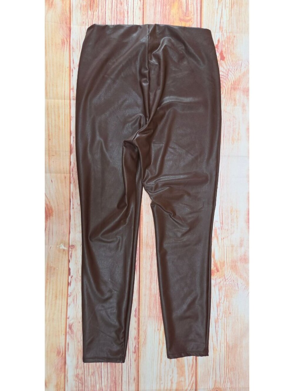 Express Womens Brown Faux Leather Leggings Size Large - Picture 2 of 7